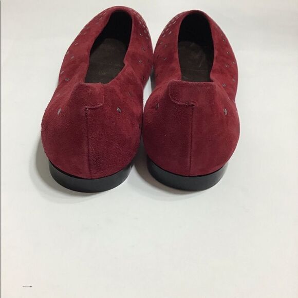 Attilio Giusti Leombruni Dark Red Leather Flats Suede New Size 38 - Picture 7 of 8